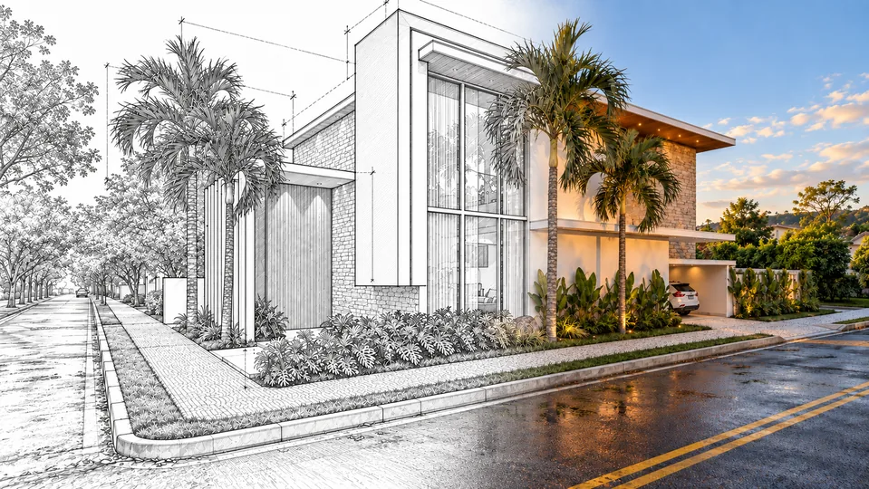 Arquitetura de uma casa e sua relação com a paisagem